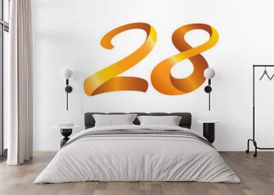 28 years golden anniversary celebration logo , isolated on white background Wall mural