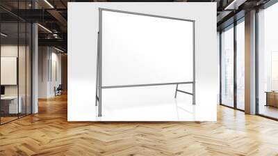 Billet press wall with blank banner 2x3 meters. Mobile trade show booth white and blank. 3d render isolated on white background. High Resolution Template for your design. Wall mural