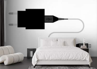 Illustration of a mini USB cellphone charger Wall mural