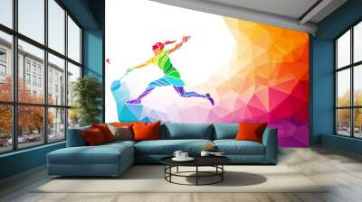 Badminton sport invitation poster or flyer background Wall mural