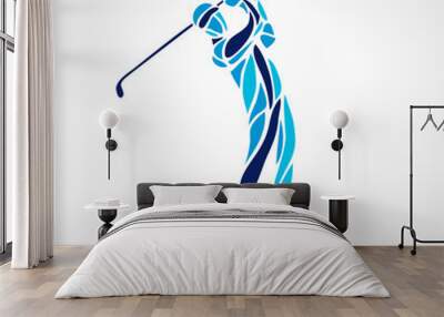 Silhouette of abstract golf player. Vector eps10 Wall mural