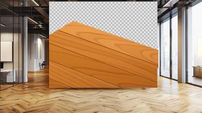 Dining wooden table top, corner perspective realistic vector illustration. Kitchen countertop from wood, angle view isolated on transparent background Wall mural