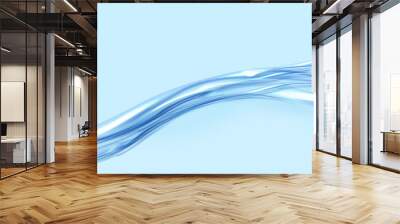 Fresh clean water flowing wave. Vector illustration with realistic clear blue aqua splash, water background. Flow of pure liquid drink Wall mural