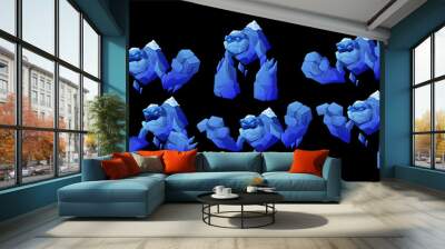 Ice golem character in different poses Wall mural