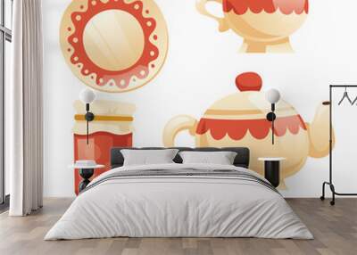 Tea set with cup Wall mural