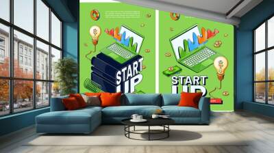 Vector posters of start up, new business Wall mural