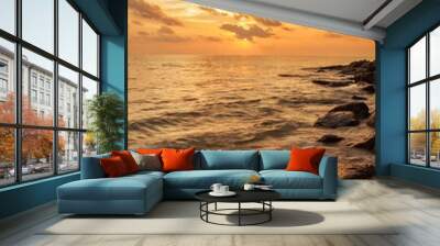 sunset on the beach Wall mural