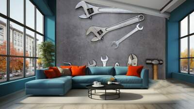 Construction tooling and improvement or maintenance and repair home concept with copy space. Wall mural