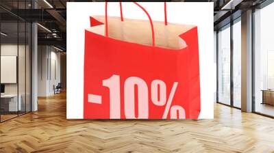 shopping bag with -10% sign Wall mural