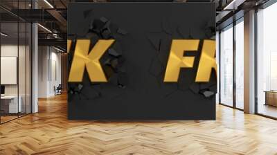 black friday header with golden text and exploding background. 3d illustration. Wall mural