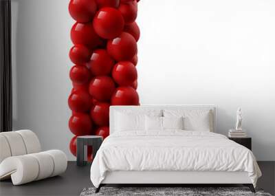 letter L with red colored shiny balls. realistic vector illustration. Wall mural