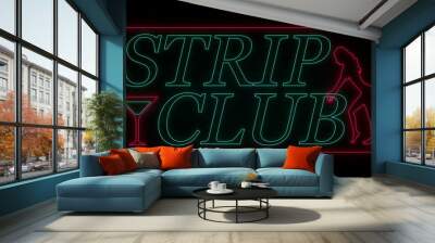 strip club wall neon, two color version Wall mural