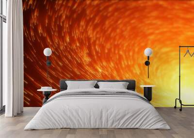 wave of high speed data particle trails. 3D illustration with depth of field blur effect. suitable for big data, technology, networl and futuristic themes. Wall mural