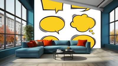 Flat vector illustration of chat bubble collection. Suitable for design element of cartoon, comic story, and dialogue text. Empty chat bubble template. Wall mural