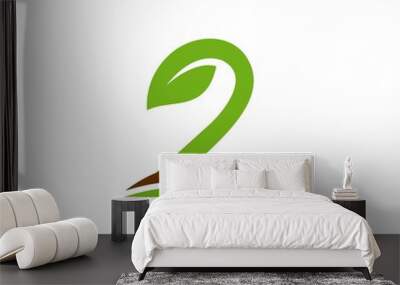 number 2 and seed vector Wall mural