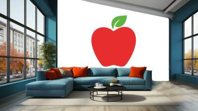 Red apple fruit logo Wall mural