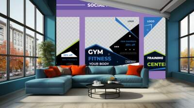 Fitness social media post banner template	 Wall mural