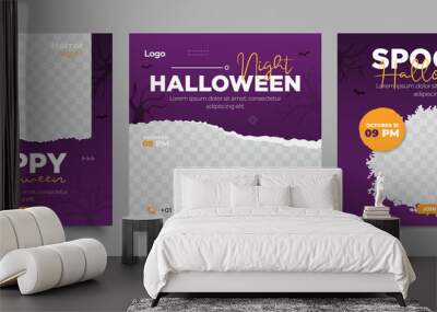 happy Halloween concept social media post template	 Wall mural