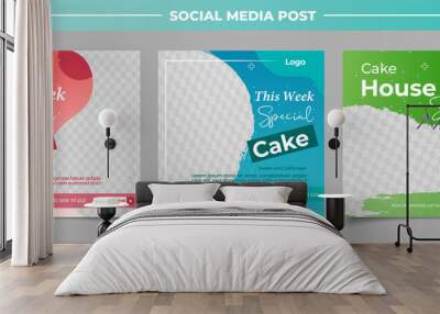 special cake banner for social media template post	 Wall mural