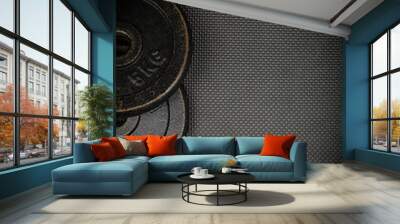 weight discs on mat Wall mural