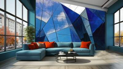 modern building with sky reflection Wall mural