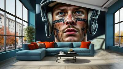 Intense focus of a young athlete Wall mural