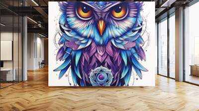 Suncatcher Colorful Owl Design  Wall mural