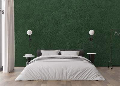 Dark green elegance leather texture for background with visible details  Wall mural