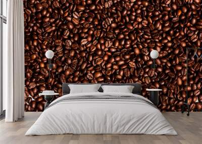 Roasted coffee beans background Wall mural