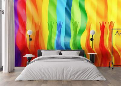 Regenbogen Hintergrund KI Wall mural