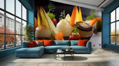 Vegetarisches Gourmet Essen KI Wall mural