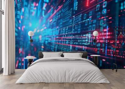 Big Data science analysis business technology concept on virtual screen. Wall mural