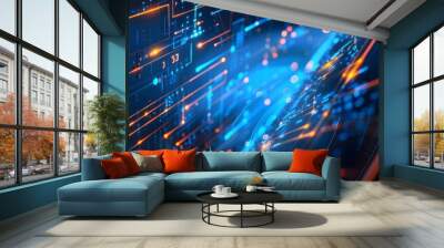 Big Data science analysis business technology concept on virtual screen. Wall mural