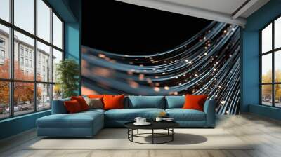 3d rendering of abstract fast moving lines. high speed motion blur. concept of leading in business,  Wall mural