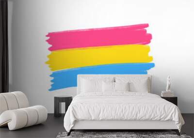 Pansexual movement lgbt symbol color flag. Sexual minorities, gays and lesbians Wall mural