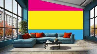 Pansexual movement lgbt symbol color flat flag. Sexual minorities, gays and lesbians Wall mural