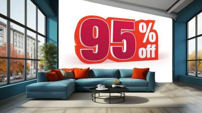 95 percent off red wool styled discount price sign Wall mural