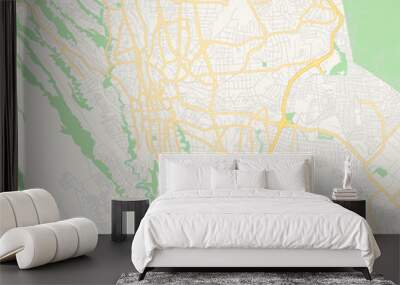 Empty vector map of Cuernavaca, Morelos, Mexico Wall mural