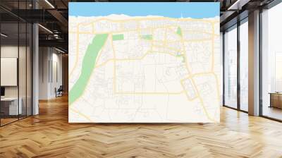 Printable street map of Sirte, Libya Wall mural