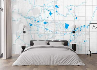 Rich detailed vector map of Longmont, Colorado, USA Wall mural