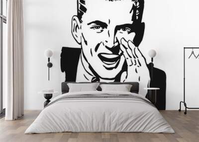 Sales Man speaking Vintage Advertising Wall mural