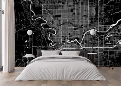 Simple map of Spokane, Washington Wall mural