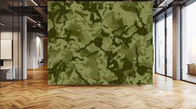 Forest camouflage of various shades of green colors Wall mural