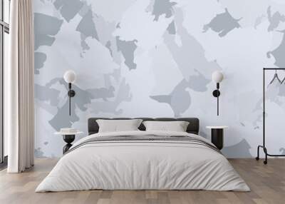 Winter camouflage of various shades of grey and white colors Wall mural