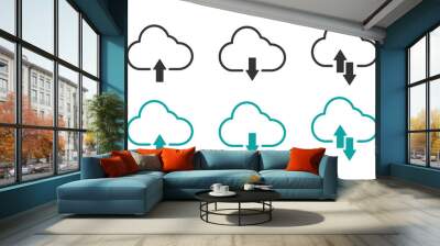  Cloud with arrows up and down icons Wall mural