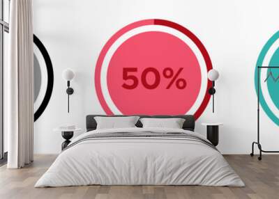 50% vector icons set Wall mural