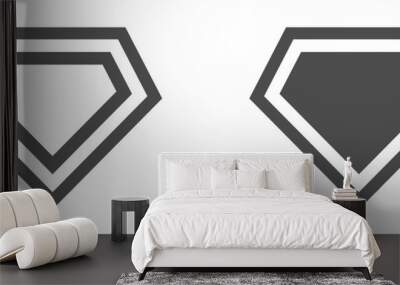 Comic hero vector icons Wall mural