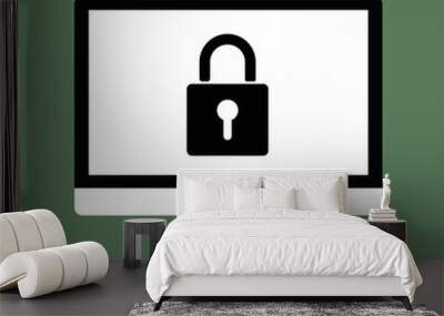 computer lock icon Wall mural