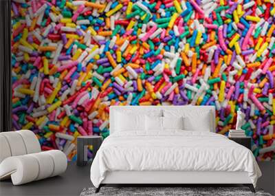 Background abstract texture colorful sprinkles sugar candy macro Wall mural