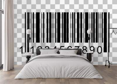 Barcode vector icon. Bar code for web flat design. Isolated illustration Wall mural